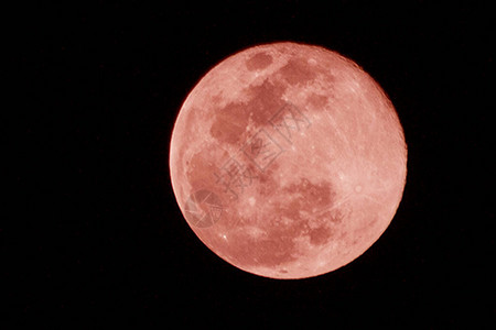 黑夜里的红色满月图片
