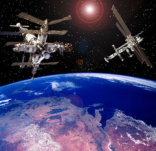 轨道站美国航天局提供的这张图像背景
