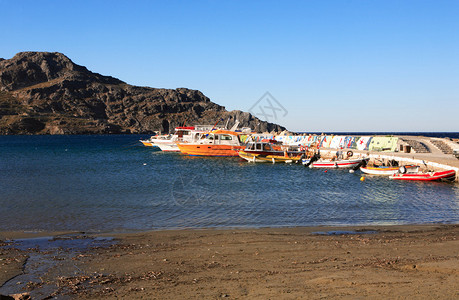Plakias港Crete港的风景图片