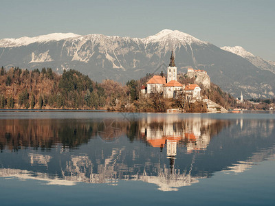 斯洛文尼亚布莱德湖全景图片