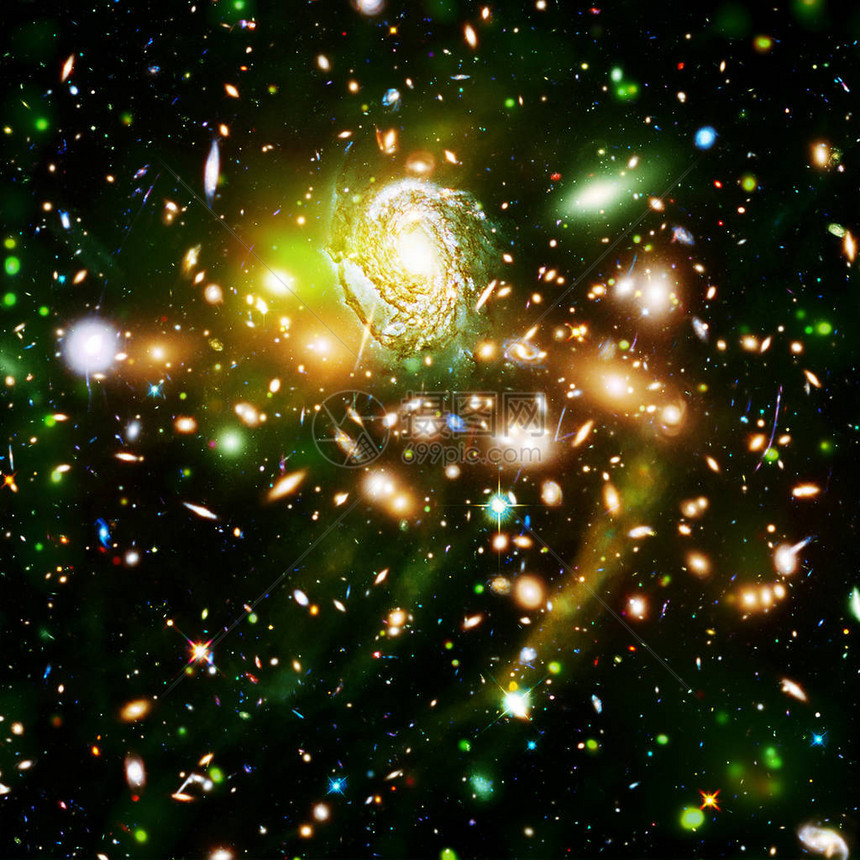 深海空间的银河系和星云星群由美国航天局提图片