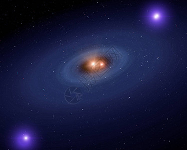 大恒星和螺旋星系由美国航天局提供图片