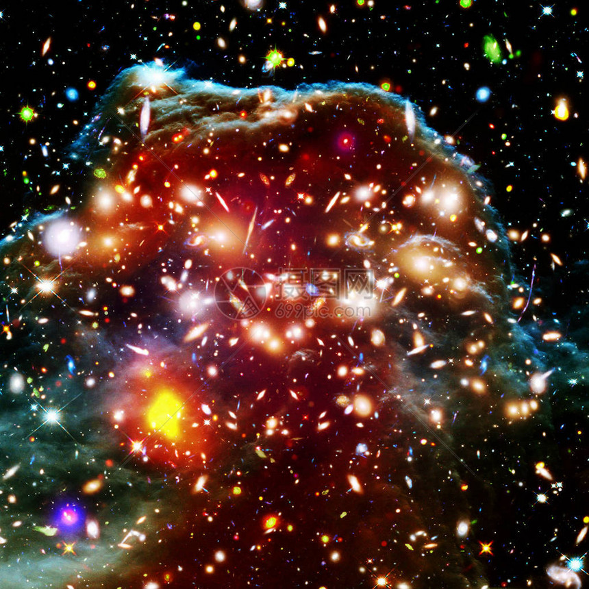 深海空间的银河系和星云星群由美国航天局提图片