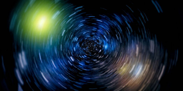 以光速行驶的空间蓝星轨迹的曲速或超图片