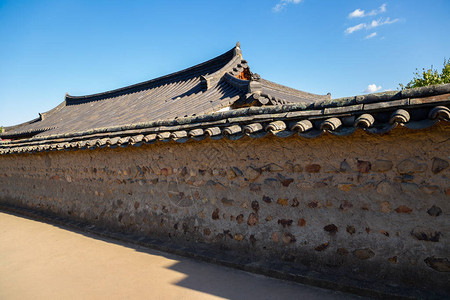 GyochonHanok村朝鲜传统房背景图片