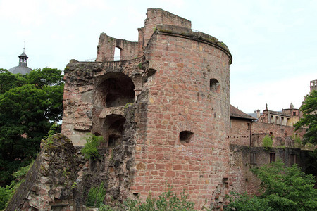 德国海德堡中世纪城堡的废墟图片