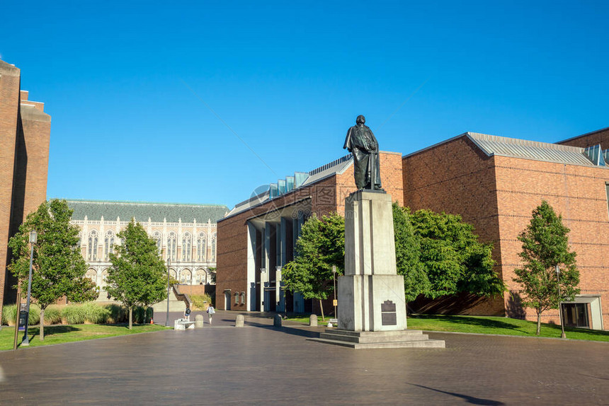 西雅图华盛顿大学旧建筑景观图片