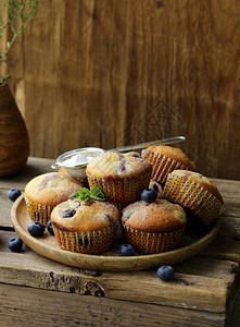 自制蓝莓松饼甜点图片