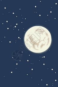夜晚天空背景星和月亮图片