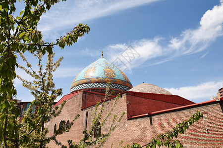 在埃里温的蓝色清真寺高清图片