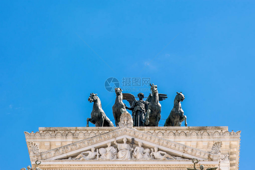在VittorioEmanuele纪念碑AltaredellaPatriaVenezia广场和意大利罗马的VettorioEma图片