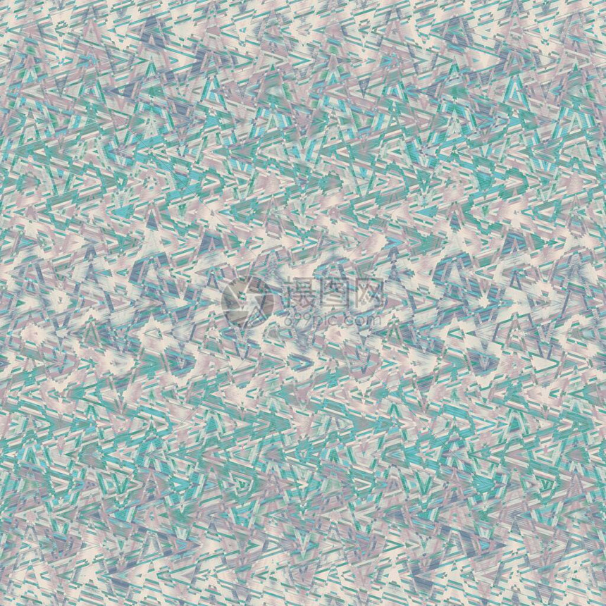扭曲的波浪无缝重复光栅图案设计抽象取代的蓝绿色奶油色粉红色蓝色动态之字形皱褶效果水洗图片