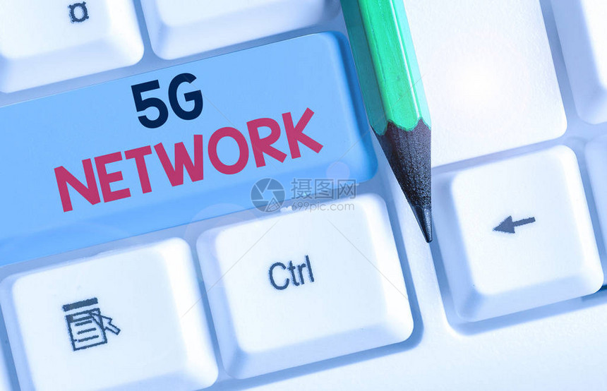 显示5G网络的概念手写概念意义大提高无线网络的速图片