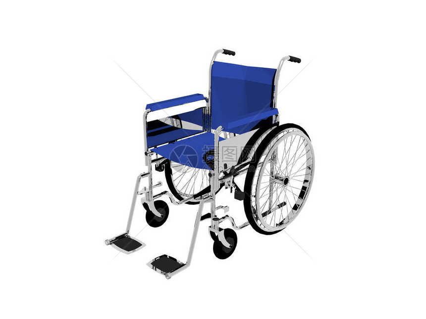 残疾人的蓝色轮椅图片
