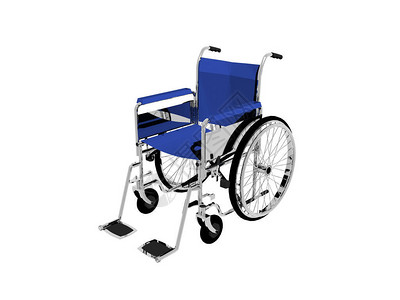 残疾人的蓝色轮椅背景图片