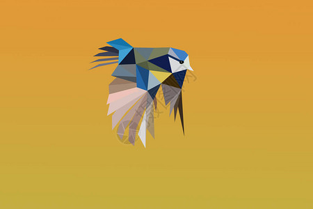折纸飞翔的蓝山雀背景图片