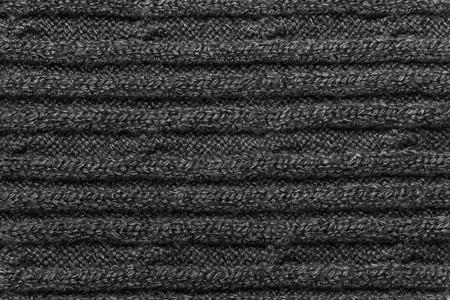 黑色针织毛衣的质地特写深色针织羊毛材料背景图片