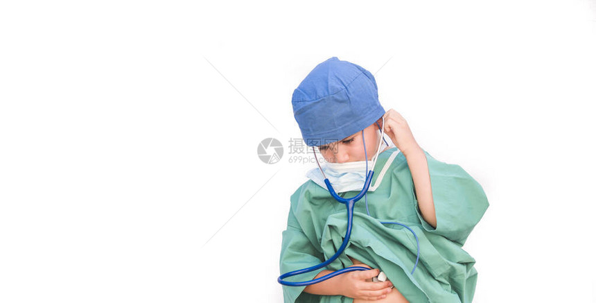 孩子打扮成医生图片