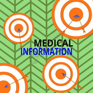 患者或显示的箭头和圆靶子在不对称形状物体多色设计中的健康相关信息图片