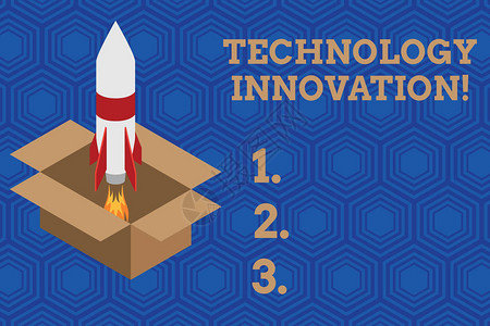 手写文本技术创新概念照片高级网络连接设备创意技术火发射火箭纸箱启动项图片