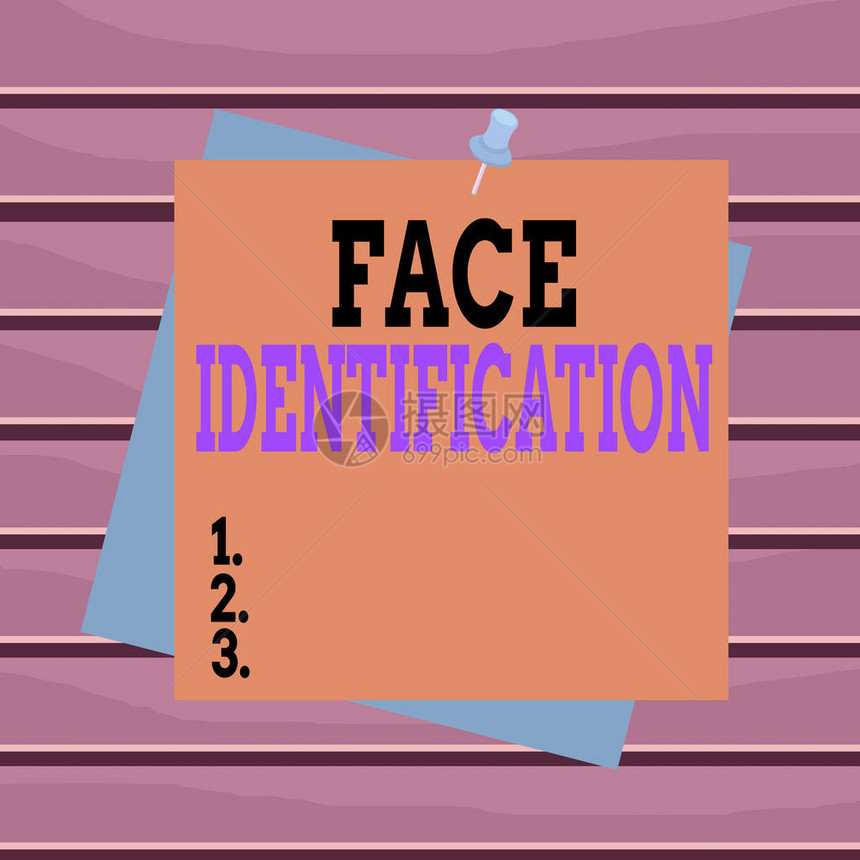 显示人脸识别的概念手写基于演示s的概念意义分析模式是面部轮廓提醒颜色背景图钉备图片