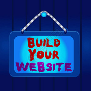 显示建立您的网站的书写笔记建立电子商务系统以推销业务板固定钉框彩色背景矩形面背景