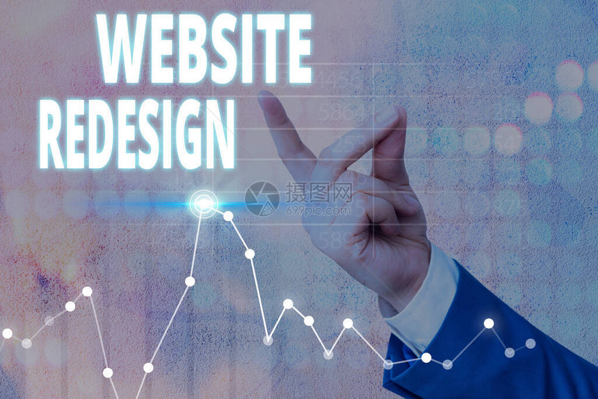 概念手写显示网站重新设计概念意指使改进者现代化或将你的网站的外观图片