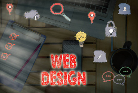 显示网页设计的文本符号商业照片展示网站开发设计和创图片