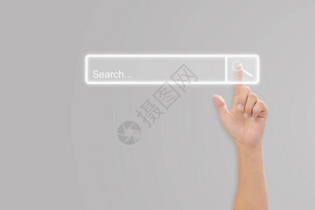 手动单击虚拟屏幕上的搜索按钮页面搜索浏览数据信息网络的想法复图片
