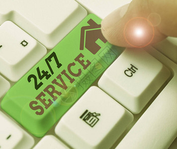 24或7Service任何时间和通常每天都可提供服务的业务概念2图片