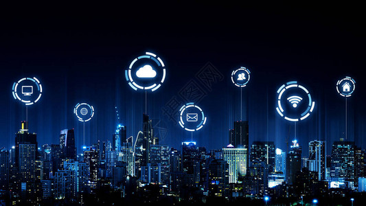 智能城市和无线通信网络概念物联网IOT信息通信技图片