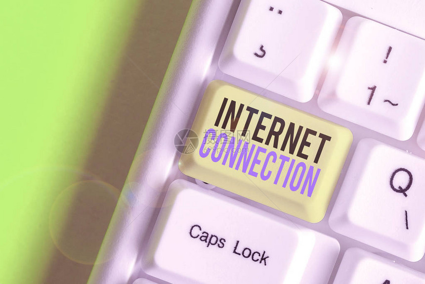 显示Internet连接的书写笔记一种获得互联网访问或连接方图片