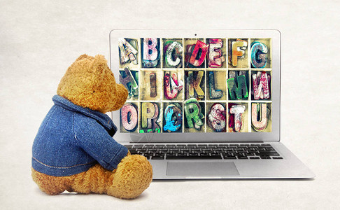 预冷Teddy在一台笔记本电脑上窃背景