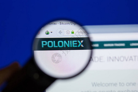Poloniex网站主页在个人计算机图片