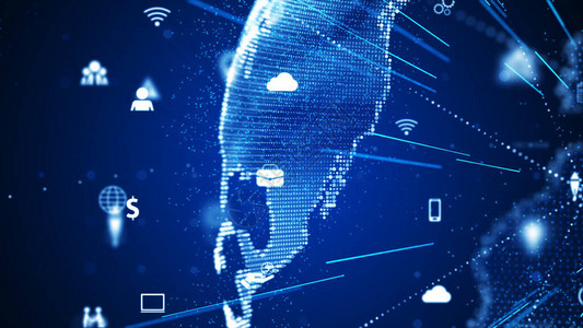 技术网络数据连接数字网络和网络安全概念图片
