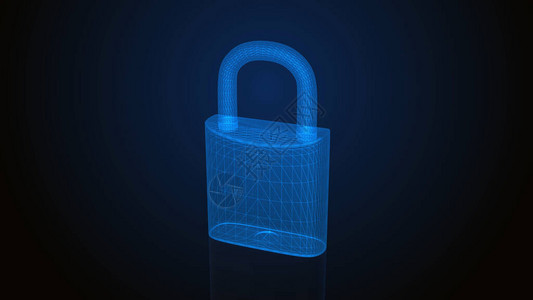 3D锁安全和保护概念图片