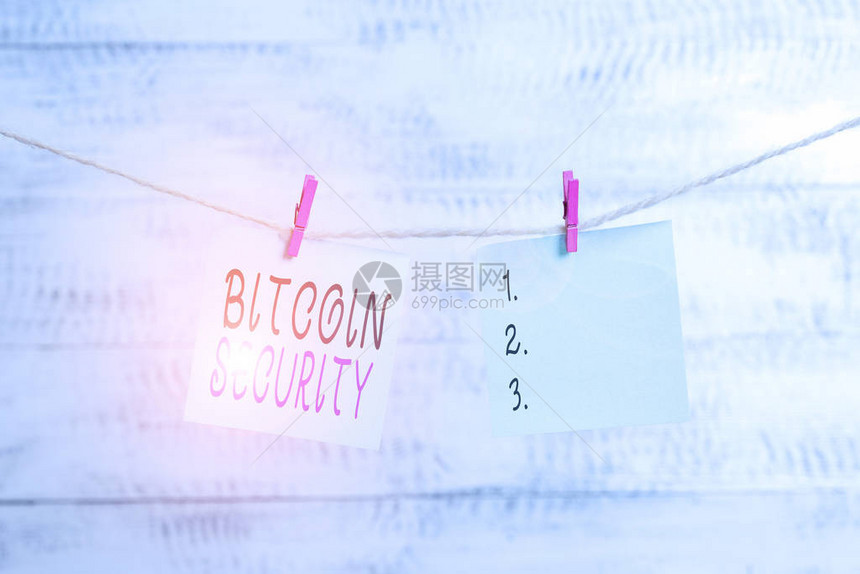 显示Bitcoin安全商业图片展示基金被锁定在公用密钥加密系统中Clothesline衣物矩形板图片