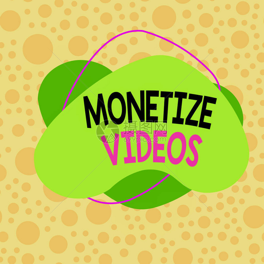 概念手写显示货币化视频从您上传的YouTube视频中赚钱的概念意义过程不对称格式图案对象图片