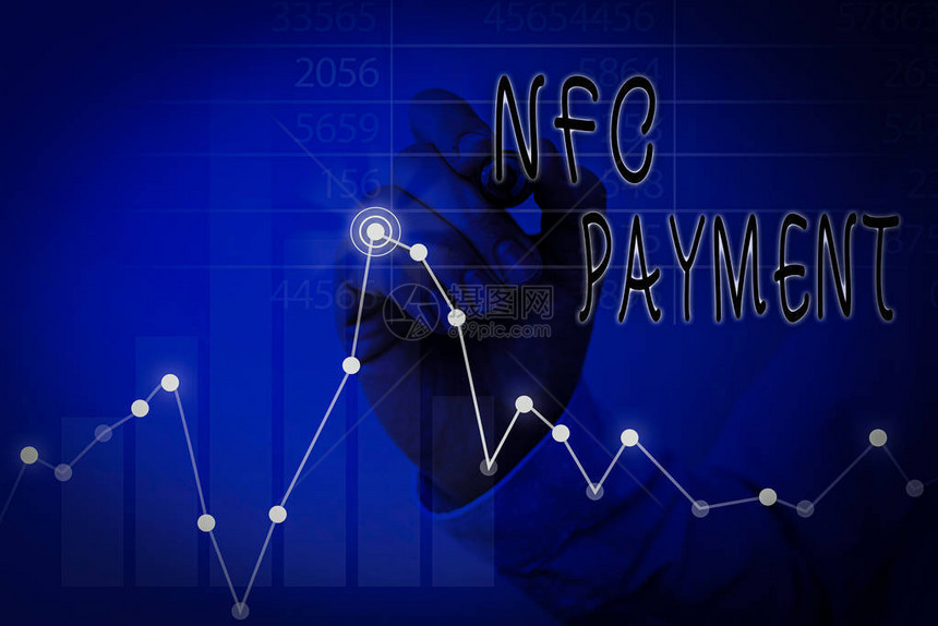 NfcPaying使用近地通信技术的商业照片文本不连线付款图片