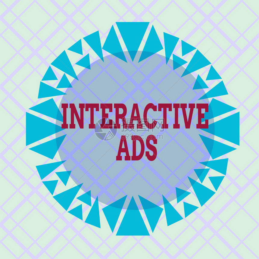 显示互动广告的书写笔记使用交互式媒体与消费者交流的商业概念不对称不均匀形状图案图片
