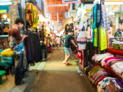 泰国查图沙克周末市场时装店杂货店的布料和图片