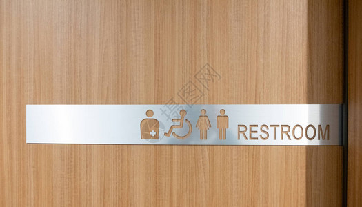 公共厕所标志妇女男子和残疾图片