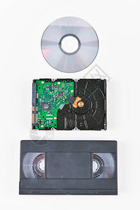 电影的演变媒体的变化录像带磁盘硬盘特写的地方存储技术和媒体的演图片