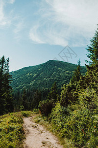 通往最高山峰的山丘足迹图片