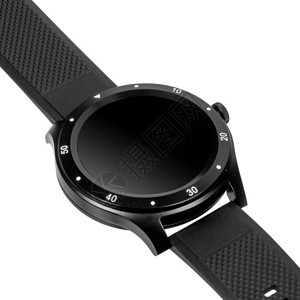 无线智能手表在一个圆形的黑盒子里图片