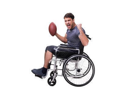 足球运动员在轮椅图片