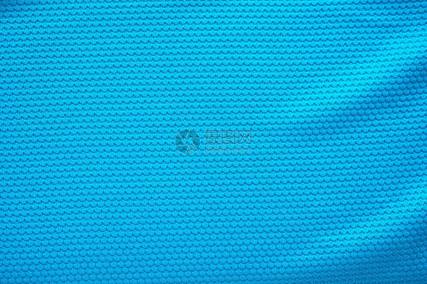蓝色足球衣服装布质体运动穿戴背图片