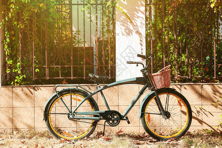 在城市街道上的现代自行车图片