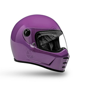 紫色摩托车头盔白色背景上隔图片