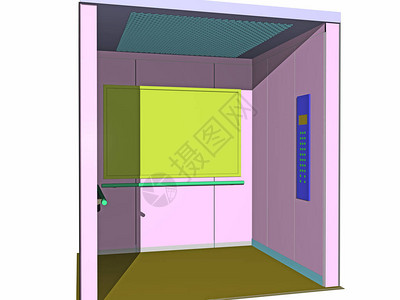 带开关的电梯轿厢背景图片